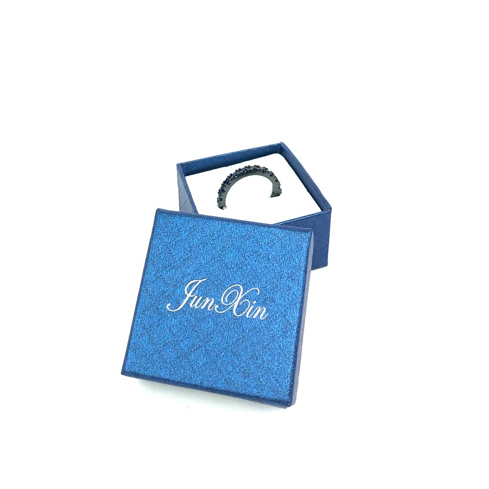 3MM Black Gold Blue Sapphire Stackable Ring